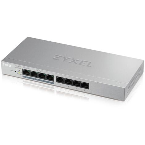 Zyxel GS1200-8HP v2 Gigabit Ethernet géré (10/100/1000) Power over Ethernet (PoE) Gris (1/3)