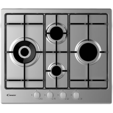 Candy Idea CHW6D4WX Plaque de cuisson encastrable 60 cm Gaz 4 feux Inox (1/5)