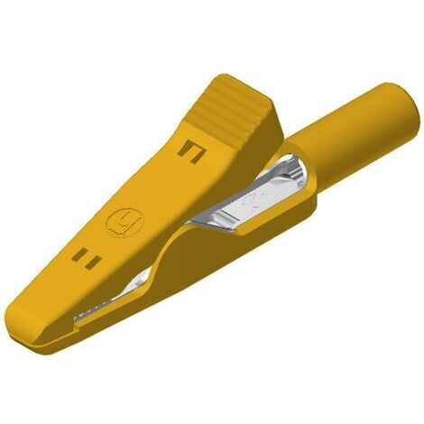 SKS Hirschmann MA 1 ge Pince crocodile enfichable 2 mm Ohne Messkategorie jaune Q50702 (1/5)