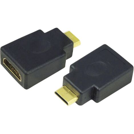 Adaptateur HDMI LogiLink AH0009 [1x HDMI mâle C mini - 1x HDMI femelle] noir contacts dorés R07896 (1/3)