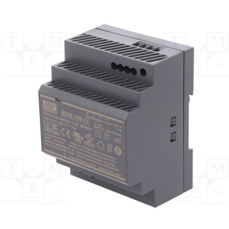 MEAN WELL HDR-100-12 ALIMENTATION RAIL DIN 12 V/DC 7.1 A 85.2 W NBR. DE SORTIES:1 X CONTENU 1 PC(S) (1/2)