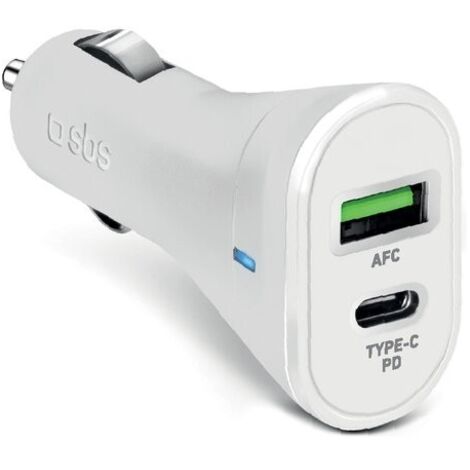SBS TECRPD20W chargeur d'appareils mobiles Smartphone, Tablette Blanc Allume-cigare Charge rapide Auto (1/5)