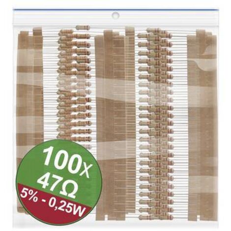 Quadrios 22P063 22P063 Jeu de résistances à couche carbone 47 Ω sortie axiale 0.25 W 5 % 1 set X571612 (1/2)