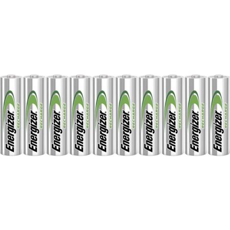 Energizer – Lot de 10 piles rechargeables LR6 (AA) NiMH 2000 mAh 1.2 V – Performance préchargée pour appareils fréquents - E300626800