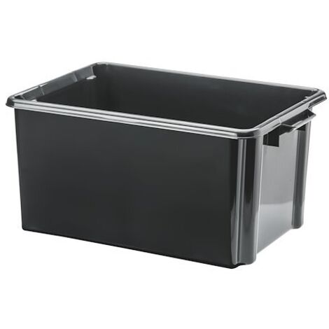 Bac de rangement plastique recyclé Cep Strata - 32 litres - dim : H 24,1 x L 52 cm - Lot de 5 (1/2)