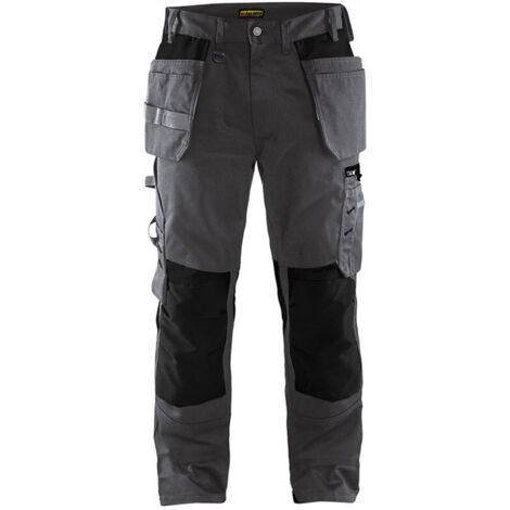Pantalon de travail artisan sans poches flottantes 1555 - Gris/Noir M - FR(44) - SE(C50) - Courtes