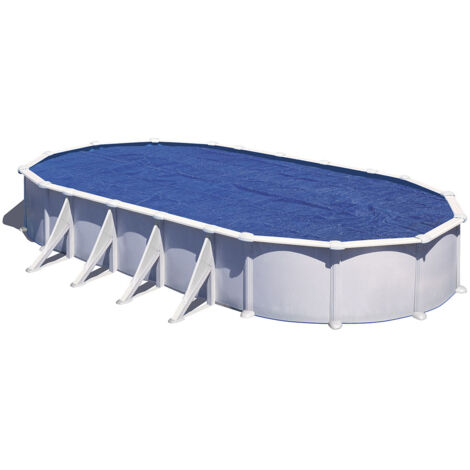 GRE – Bâche à bulles 180 microns pour piscine ovale acier 9,15 x 4,70 m – Traitée anti-UV – Réduit évaporation et débris