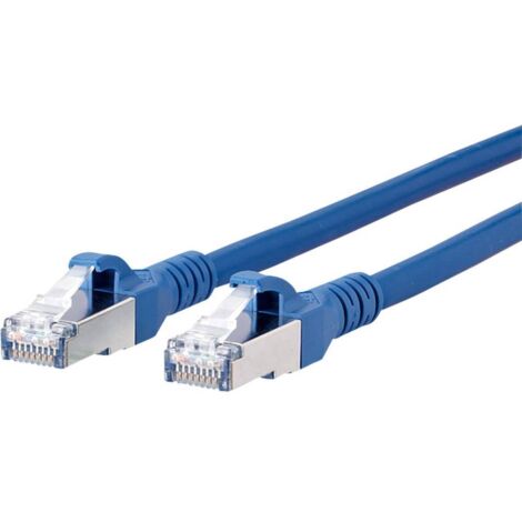 Metz Connect 1308452044-E RJ45 Câble réseau, câble patch CAT 6a S/FTP 2.00 m bleu avec cliquet d'encastrement 1 pc(s) R02715 (1/2)