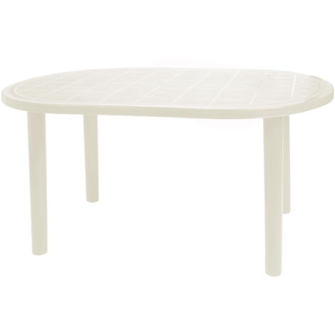 Garbar – Table ovale extérieure 140x90 cm – Polypropylène résistant aux intempéries – Pour 4 à 6 personnes – Protection solaire UV