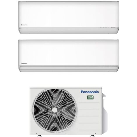 Panasonic – Climatiseur réversible Dual Split Etherea 12+12 – R-32 Wi-Fi intégré – Efficacité A+++ – Capacité 5,0 kW refroidissement – Super Quiet - CU-2Z50TBE
