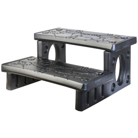 GRE – Escalier d'accès pour spa en PVC – 2 marches antidérapantes – Dimensions 70x65x34 cm – Léger et résistant à l'eau (1/10)