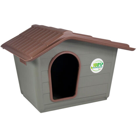 Chenil écologique 100% recyclé – Double grille de ventilation – Dimensions 60x50x41cm – Pour animaux de compagnie en intérieur et extérieur