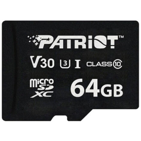 Patriot VX Series Carte mémoire MicroSDXC V30 Classe 10 UHS-I U3 4K UHD PSF64GVX31MCX 64 Go (1/2)