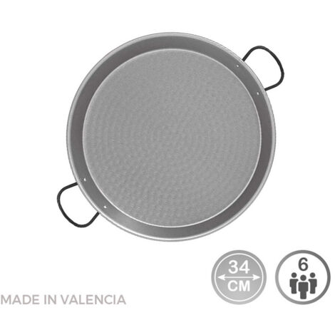 Poêle à paella en acier poli pour induction et vitrocéramique ø34cm (6 personnes). vaello