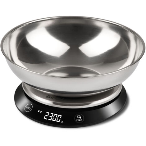 Girmi PS84 Noir, Acier inoxydable Comptoir Rond Balance de ménage électronique