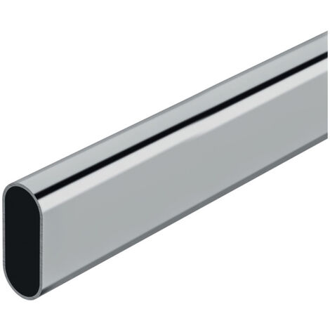 Barre penderie ovale chromée 150cm – Finition brillante – Acier robuste pour dressing moderne – Installation rapide – Stor Planet
