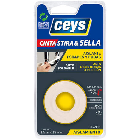 CEYS Stira & Seal Ruban d'étanchéité étanche blanc 1,5 m x 19 mm 507802 (1/2)