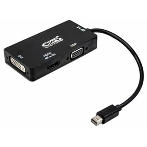 Nanocable - convertisseur minidisplayport vers vga / dvi / hdmi - 3 en 1 - 15cm - noir (1/2)