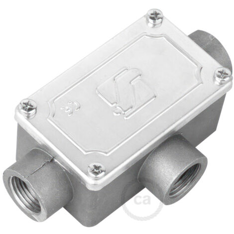 Boîte de jonction trois sorties, forme T pour Creative-Tube, boîtier en aluminium (1/4)