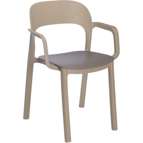 CHAISE EN RÉSINE AVEC ACCOUDOIR CHOCOLAT ONA (1/5)