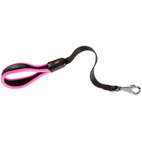 Ferplast ERGOFLUO GM Laisse courte pour chiens en nylon avec poignée souple. Variante - Misure: 25 mm x L 55 cm - Fuchsia (1/5)