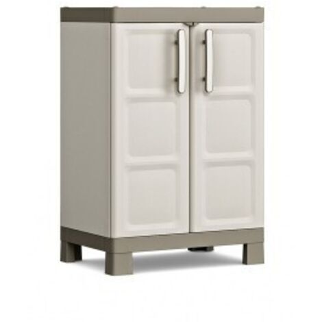 Keter – Armoire de jardin avec 2 étagères réglables – Dimensions 65x45x97cm – Capacité 15kg par étagère – Système d'assemblage facile