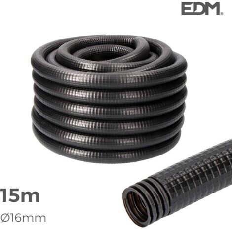 EDM – Gaine électrique préfilée 16mm – Longueur 15m – Norme CE M-25 – Résistante aux environnements extérieurs – Protection câbles sécurisée