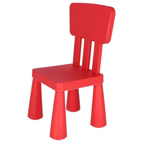 WELLHOME Chaise enfant 38x35x67 cm en plastique rouge (1/5)