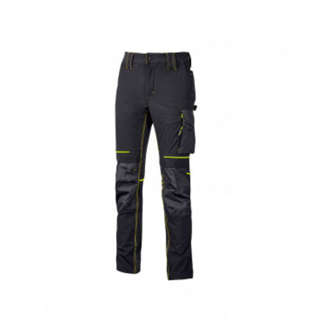 Pantalon de travail U-Power Atom U-4 stretch - L - Anthracite/Vert