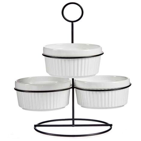 Set de 3 bols ronds blancs avec étagère collection VESSIA San Ignacio (1/5)