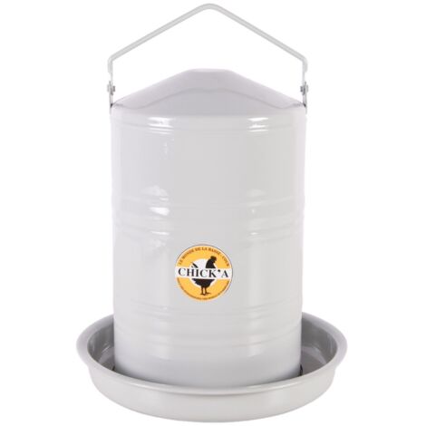 Abreuvoir en métal gris, 5 L (1/5)