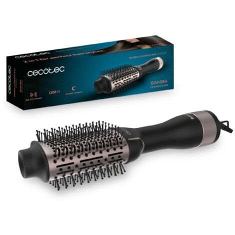 Cecotec Aérographe de Bamba CeramicCare Single, 1200W, Gris, One Step Design, 2 en 1, glisse ultra douce, 3 températures, 2 vitesses, fonction Cool Air, protection contre la surchauffe de (1/4)