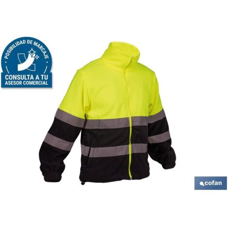 Doublure polaire haute visibilité Taille M avec fermeture zippée et poches 100% polyester coloris jaune et bleu (1/4)