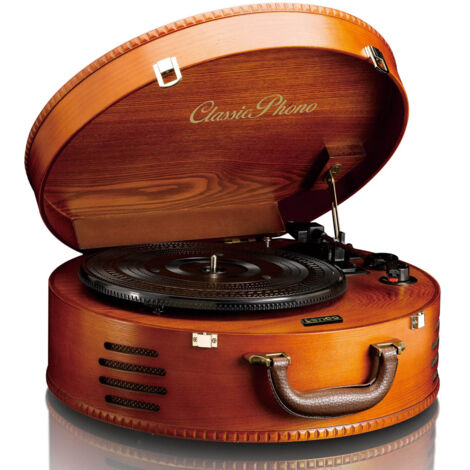 Platine vinyle rétro avec 2 haut-parleurs intégrés – Cellule stéréo céramique – Vitesses 33/45/78 tr/min – Port USB pour conversion MP3 – Lenco