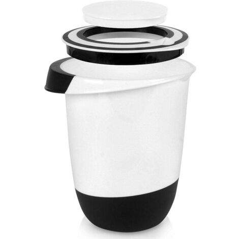 Bol à mélanger avec couvercle 1,5 L Blanc/Noir (1/5)