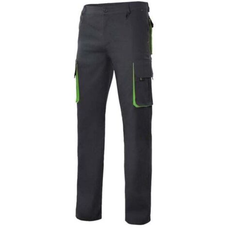 Pantalon multipoches bicolore VELILLA Noir / Lime 42