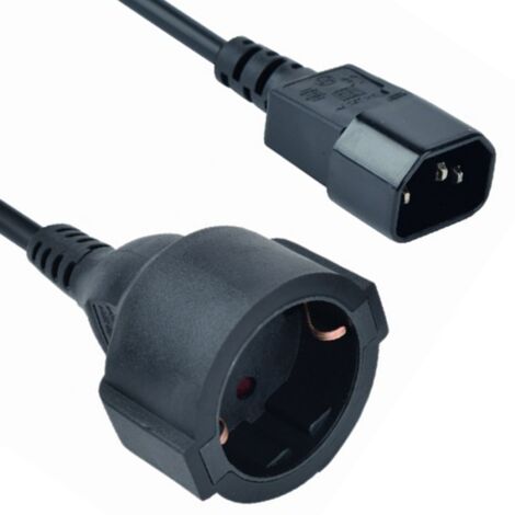 Adaptateur secteur Gembird PC-SFC14M-01 IEC320 C14 - SCHUKO (F) sur un câble de 15 cm (1/5)