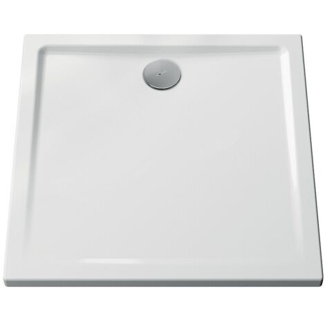 Vitra – Receveur de douche à poser ultra plat 90x90cm – Finition antidérapante – Bonde 90mm pour évacuation rapide – Céramique blanche