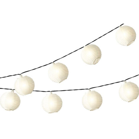 Guirlande lumineuse d'extérieur 7,5 m – LED solaire blanche – Pour embellir espaces extérieurs – 10 lampes LED – Jardideco (1/7)