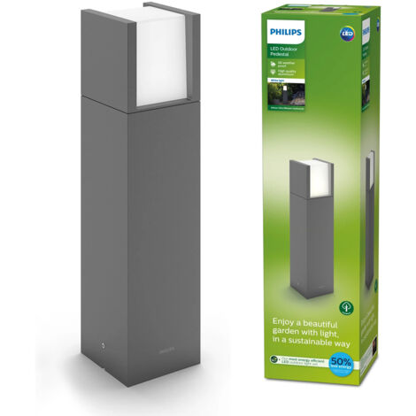 Philips borne extérieure Arbour, ultra efficient Classe energétique A, 3000 kelvin, 800 lumen, anthracite