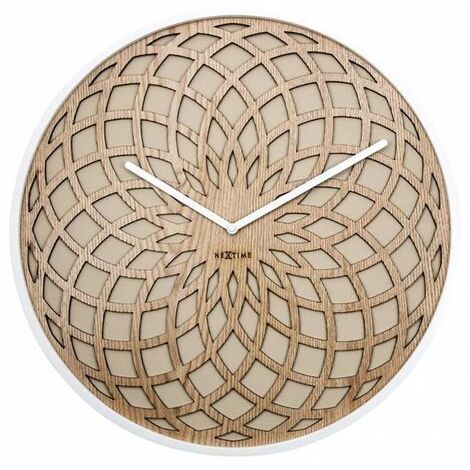 NeXtime 3149BE horloge de table ou murale de quartz Circle Beige, White (1/5)