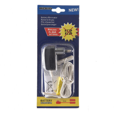 Adaptateur 3V pour 2 piles AAA – Alimentation continue pour appareils intérieurs – Installation simple et rapide – Économie d'énergie – Lumineo