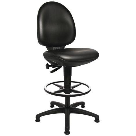 Chaise de travail Tec 50 anneau de pied, simili cuir, glisse (1/5)