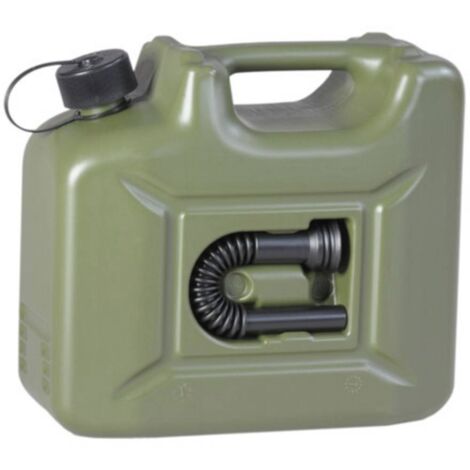 Jerrican 10 L 801000 – Plastique vert – Bidon pour voiture – Volume 10 L pour stockage fluide – Hünersdorff