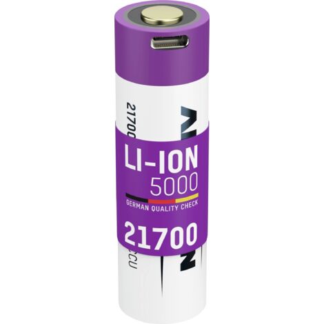 Ansmann Li-Ion Akku 21700 5000 mAh mit USB Typ-C Ladebuchse Pile rechargeable LR6 (AA) Li-Ion 4900 mAh 3.6 V 1 pc(s) W979523 (1/5)