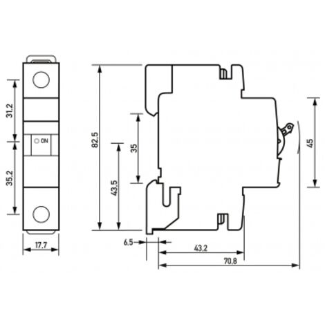 Disjoncteur tétrapolaire 25A B – Courbe de déclenchement B – Capacité 10 kA – Tension 230V – 9916025 – Doepke - DLS 6 I