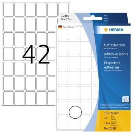 Haftetiketten 2380 16x22xmm weiß 1344 Stück (1/4)