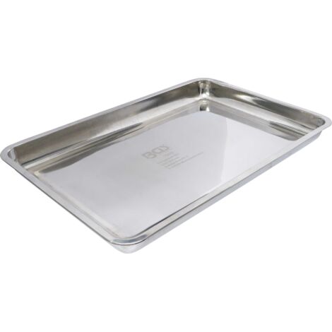Bgs Technic – Bac de collecte acier inoxydable 600 x 400 mm – Capacité 9 l – Nettoyage facile – Pour récupération d'huile et liquide de refroidissement