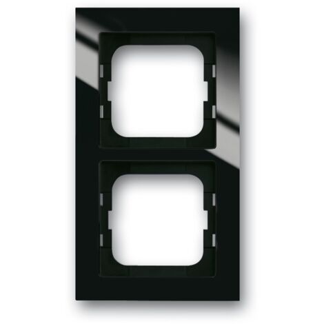 Plaque de finition busch-jaeger 1722-281 2 modules sans vis noire (1/4)
