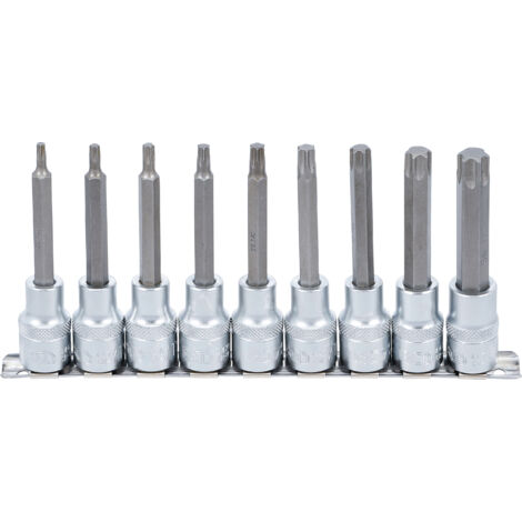 JEU DE DOUILLES à EMBOUTS CARRé FEMELLE 12,5 MM (1/2'') PROFIL T (POUR TORX) 9 PIèCES BGS 5177 (1/5)
